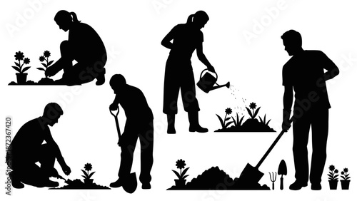 Human Evolution Silhouette Icon Set – Ape to Modern Man Progression for Science & Education Design