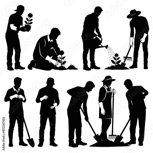 Human Evolution Silhouette Icon Set – Ape to Modern Man Progression for Science & Education Design