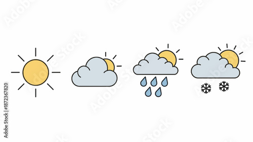Weather s Showing Sun Clouds Rain Snow
