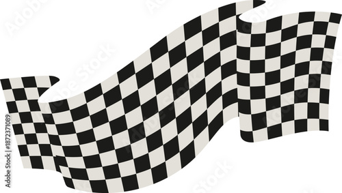 Checkered flag wave on white background for sport race championship
