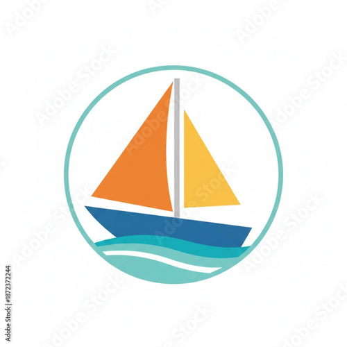 Colorful Vector Boat Icon Illustration Modern Marine Design
