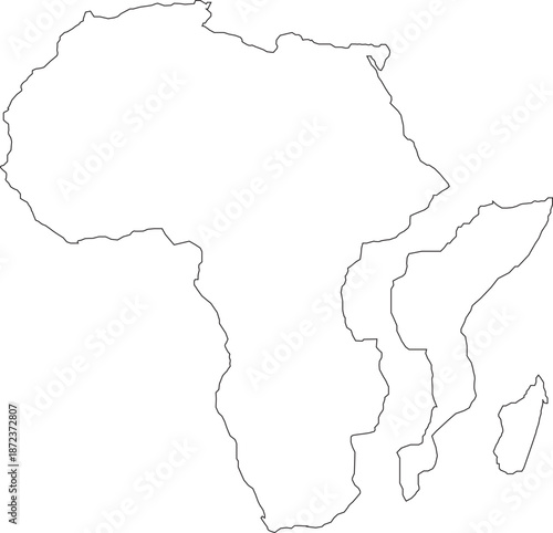 African Continent Splitting Plate Tectonics, African and Somali Plates Along Rift Valley Continental Drift Vector Outline