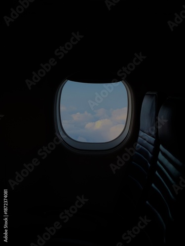 airplane window twilight