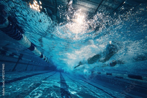 Underwater swimmers in a pool (2)