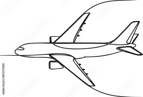 Airplane in motion flying through the sky smoothly