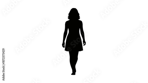 silhouette of a woman in a black dress