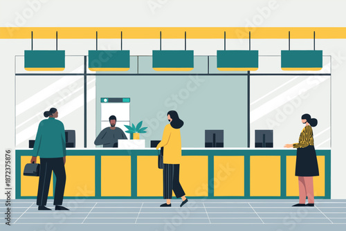 Bank Queue Financial Services Day