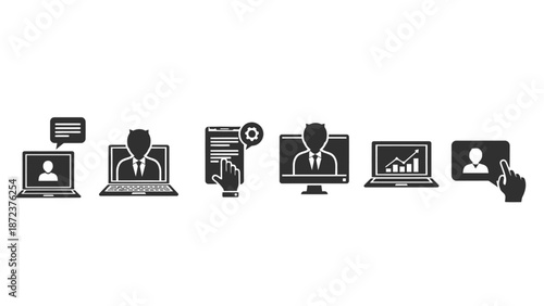 Public restroom sign with simple male and female icons shown in a modern vector illustration style suitable for digital and office-related concepts