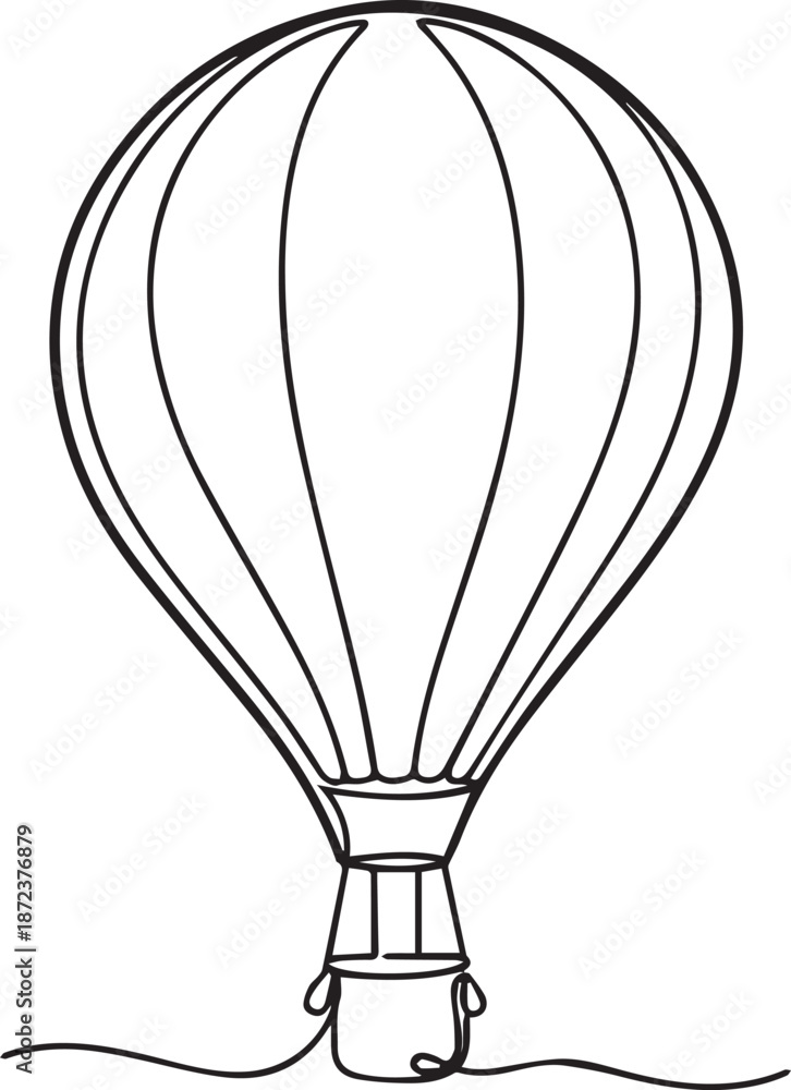 Obraz premium Vintage style hot air balloon line art illustration