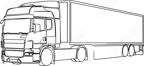 Semi truck illustration for logistics and transportation concepts