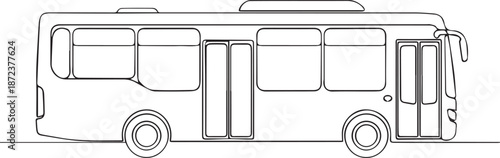 Modern bus in motion on the road