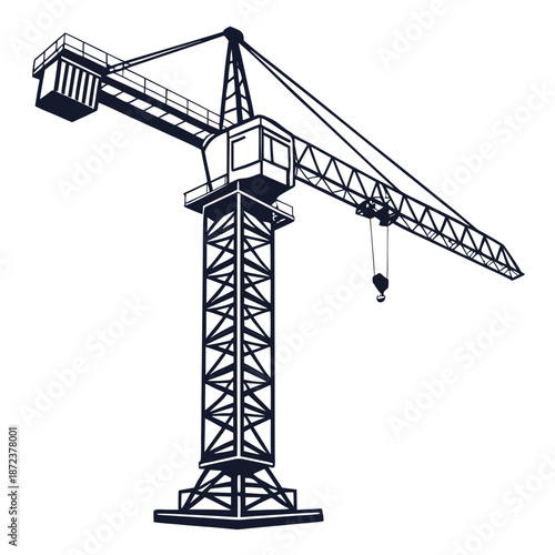 Construction crane at work site