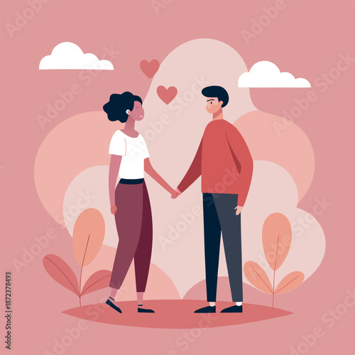 Valentine's Day romance and dating vector illustration