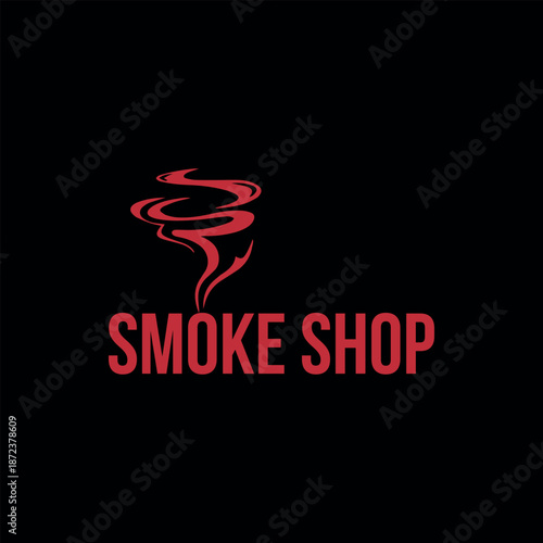 smoke vaping store logo design vector