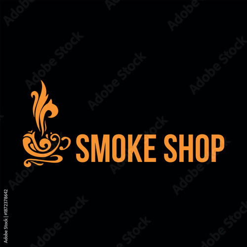 smoke vaping store logo design vector
