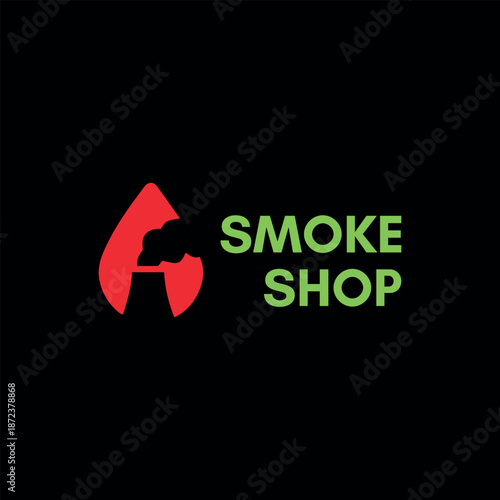 smoke vaping store logo design vector