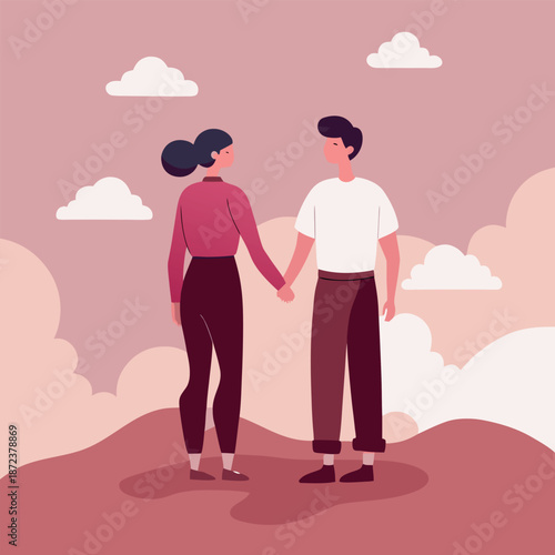 Valentine's Day romance and dating vector illustration