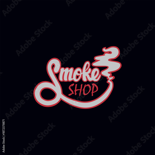 smoke vaping store logo design vector