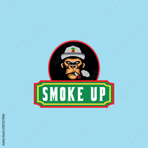 smoke vaping store logo design vector