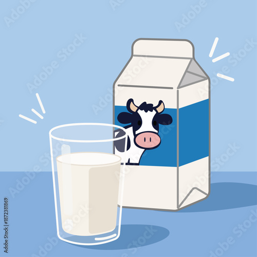 illustration glass of milk