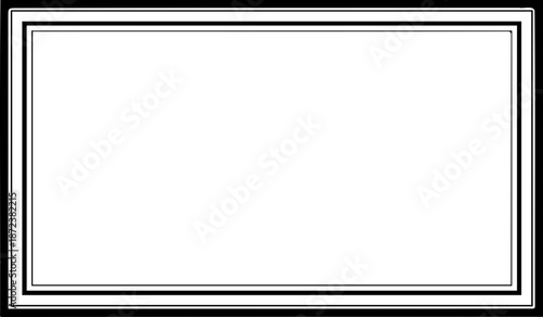 A minimalist rectangular frame icon with a black outline and white background silhouette