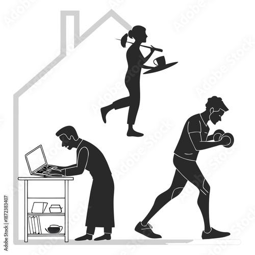 Home workout and study routine