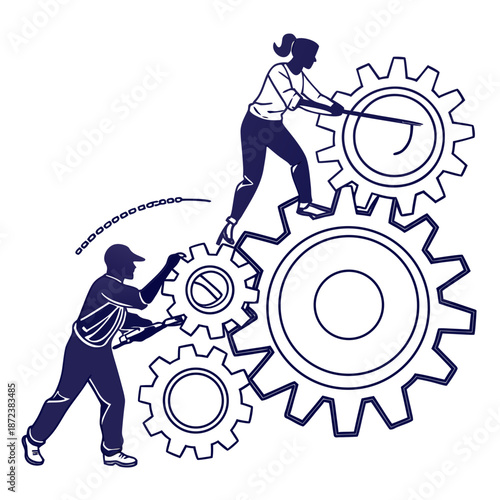 Teamwork driving gears