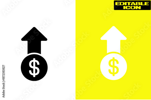 Increasing financial growth isolated on transparent background