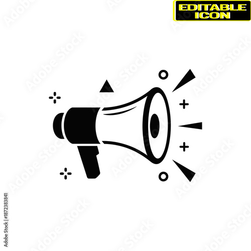 Announcement megaphone isolated on transparent background