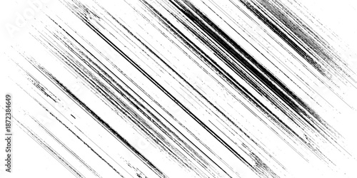 Abstract texture grunge made of diagonal streaks and distressed lines, black ink on a white background. grunge scratch patterns, chaotic linear noise. dirty monochrome pattern of the old worn surface.