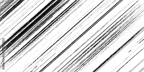 Abstract texture grunge made of diagonal streaks and distressed lines, black ink on a white background. grunge scratch patterns, chaotic linear noise. dirty monochrome pattern of the old worn surface.