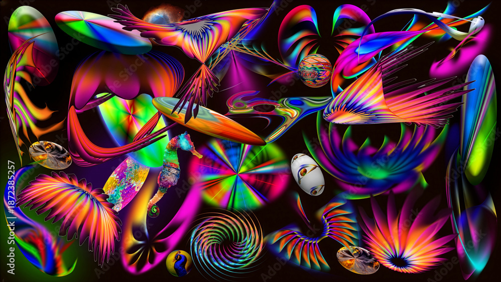 Fototapeta premium abstract background with colorful circles & shapes