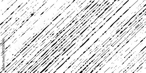 Abstract texture grunge made of diagonal streaks and distressed lines, black ink on a white background. grunge scratch patterns, chaotic linear noise. dirty monochrome pattern of the old worn surface.