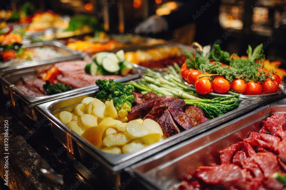 Obraz premium Catering buffet with colorful food
