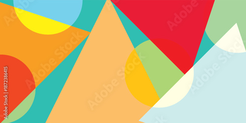 Colorful Geometric Shapes Abstract Background Design.