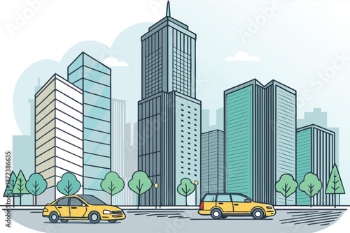 Modern Skyscraper District World Finance