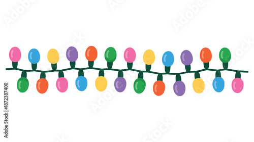 String of colorful Christmas lights with red green blue yellow and purple bulbs string lights holiday lights