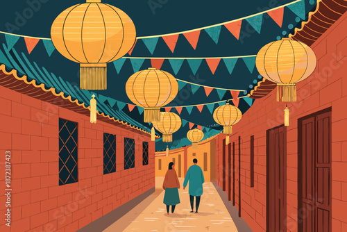 Old Town Alley Lantern Festival Night Fla