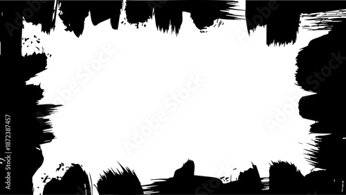 A black and white vector graphic of a silhouette speech bubble with a rough edge