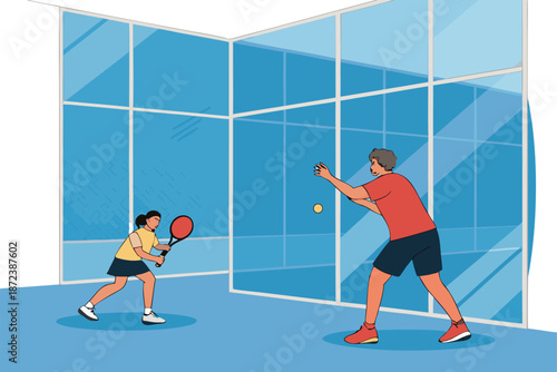 Padel Glass Wall Rebound Training
