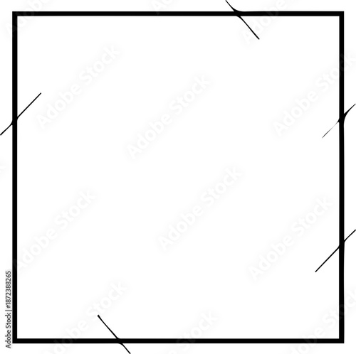 A minimalist vector graphic of a square with diagonal lines in a flat design style silhouette