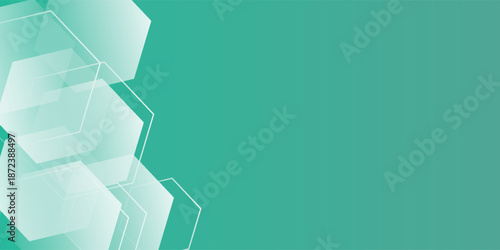 Mint green hexagon pattern background looks like honeycomb vector illustration modern graphic lighting effect.