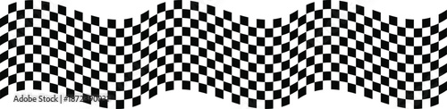 Realistic racing checkered flag on white background
