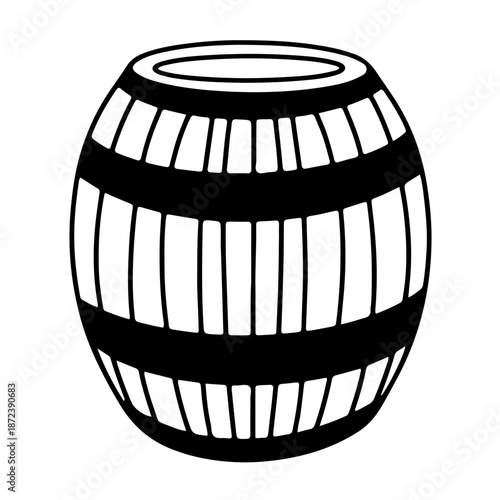 Hand drawn barrel of rum vector sketch