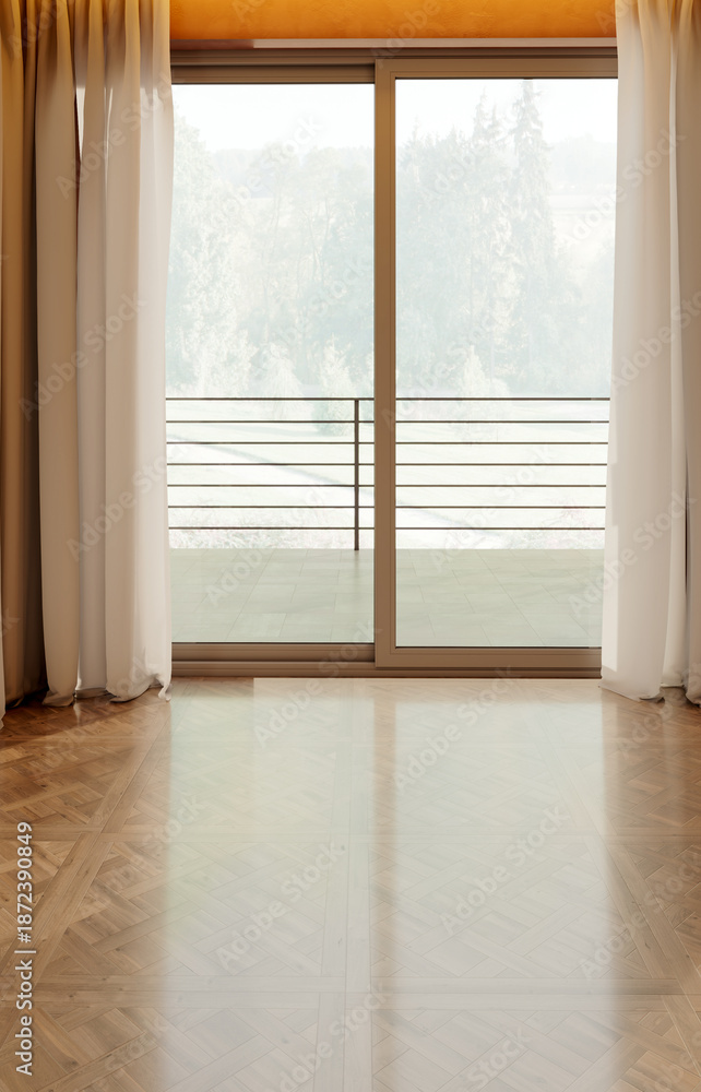 Naklejka premium Large luxury modern bright interiors Living room mockup illustration 3D rendering image