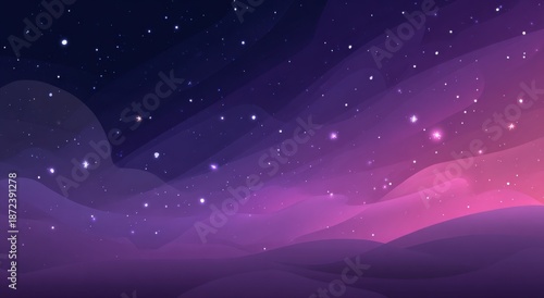 Abstract night sky landscape