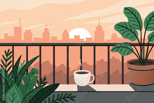 Sunrise Morning Routine City Balcony