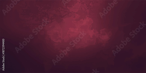 Abstract Dark maroon grunge background with rough concrete texture, scratches, and faded paint. Softly lit center and dark edges with a moody, creating a cold and desolate feeling, with empty space.