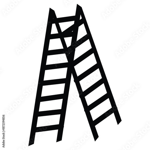 Aframe ladders standing side by side
