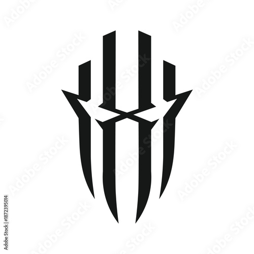 Cyborg robot head, Mech head, vector illustration logo symbol isolated template